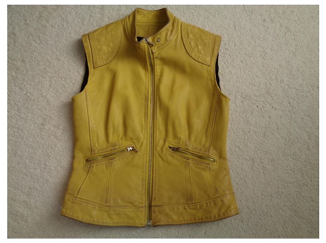 Dolce & Gabbana Biker Lederjacke Gelb - Ansicht 7