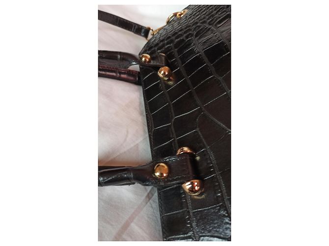Borsa Bugatti in pelle nera effetto cocco Nero - vista 3