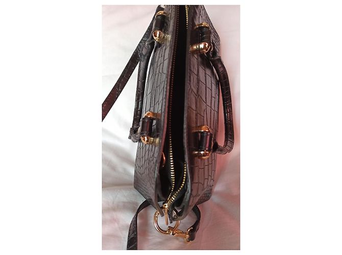 Borsa Bugatti in pelle nera effetto cocco Nero - vista 4