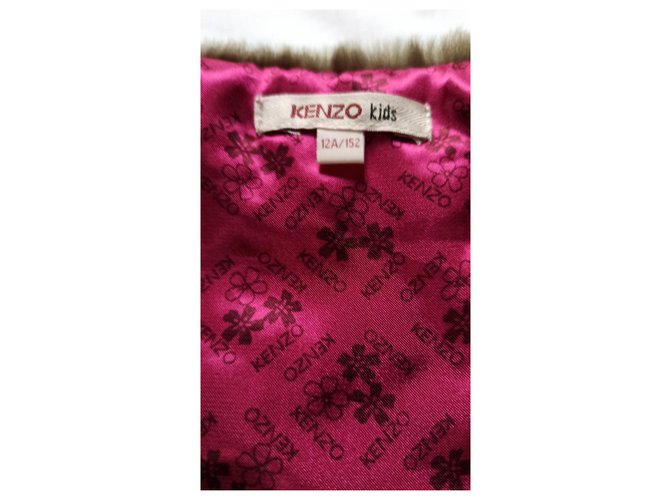 Kenzo Kids Kunstfellweste Grau Grün Mehrfarben - Ansicht 3