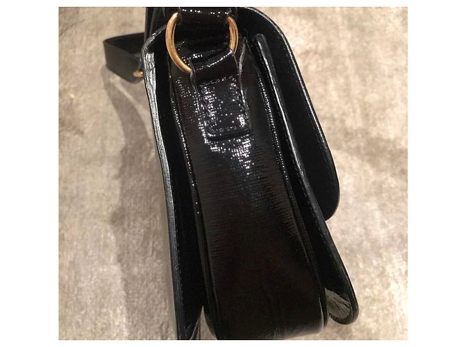Borsa a mano Saint Laurent in pelle nera e oro Nero - vista 5