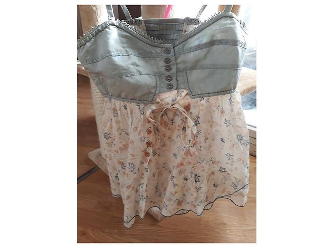 Túnica Marithé et François Girbaud de algodão e denim Multicor - vista 5