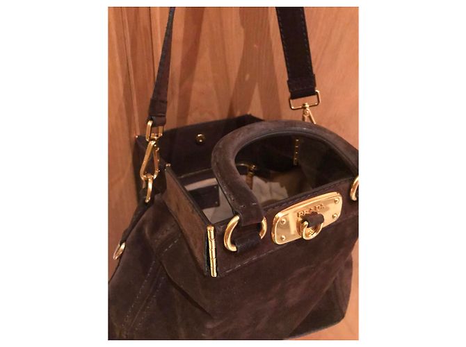 Prada Tote Bag Braun Wildleder - Ansicht 4