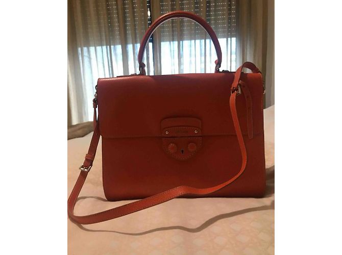 Borsa a mano Prada in pelle arancione - vista 3