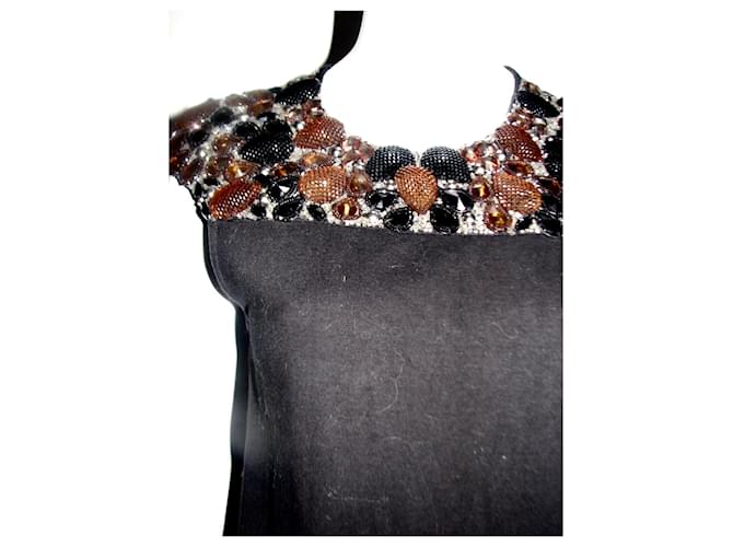 Needle & Thread Schwarzes Kleid mit Schmucksteinen Mehrfarben - Ansicht 3