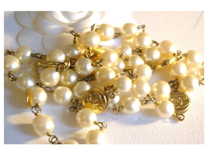 Chanel Collares largos Blanco Dorado - vista 5