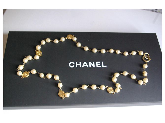 Chanel Collares largos Blanco Dorado - vista 7