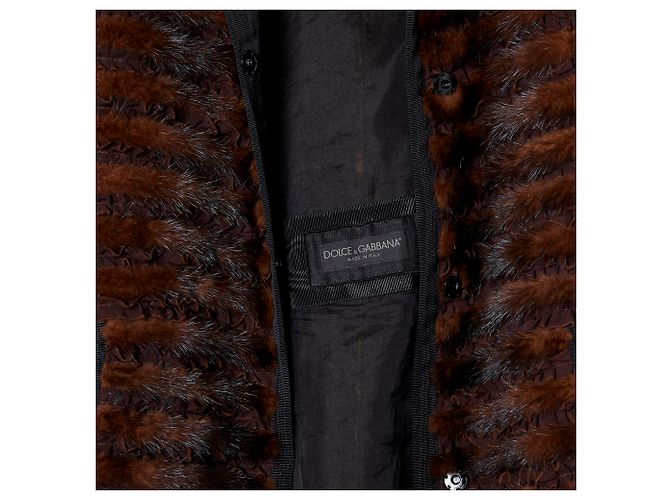 Dolce & Gabbana Mink and Silk Brown Coat Size 38 - view 3