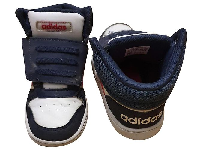 Baskets Adidas en cuir blanc enfant - vue 2