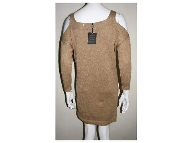 Massimo Dutti Strickkleid in Gold Golden Metallisch - Ansicht 3