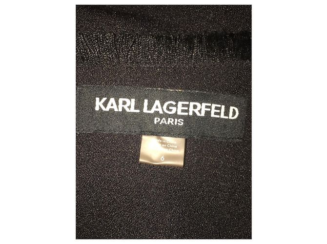 Karl Lagerfeld schwarzes Kleid mit Fransen - Ansicht 6