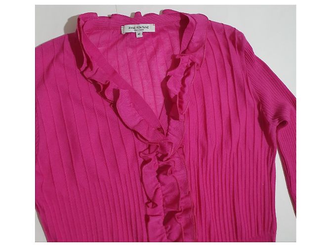 Anne Fontaine Strickjacke aus Baumwolle Rosa Größe 42 Pink - Ansicht 2