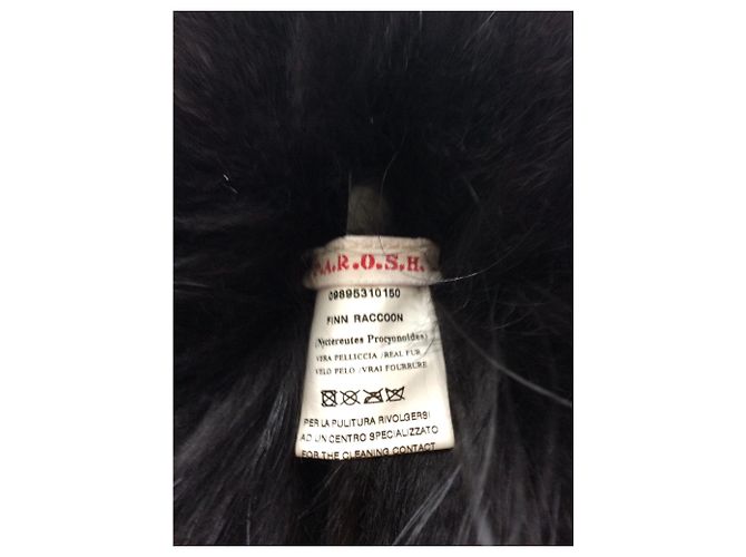 Cuello de piel de mapache negro Parosh 70 cm - vista 2