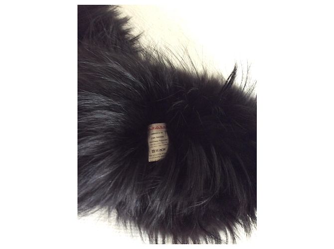 Cuello de piel de mapache negro Parosh 70 cm - vista 3