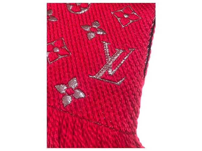 Sciarpa Louis Vuitton logomania shine rossa Rosso - vista 3