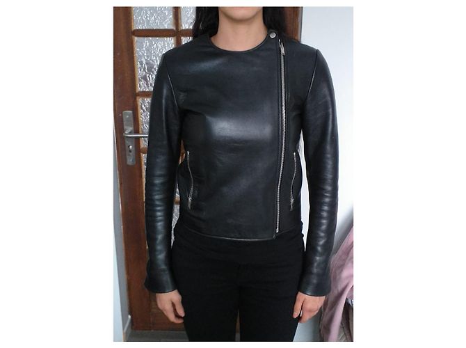 Céline Perfecto Lederjacke Schwarz - Ansicht 6