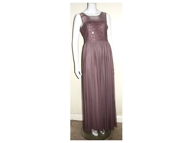 Vera Wang Abito da sera con tulle e paillettes Rosa Porpora - vista 2