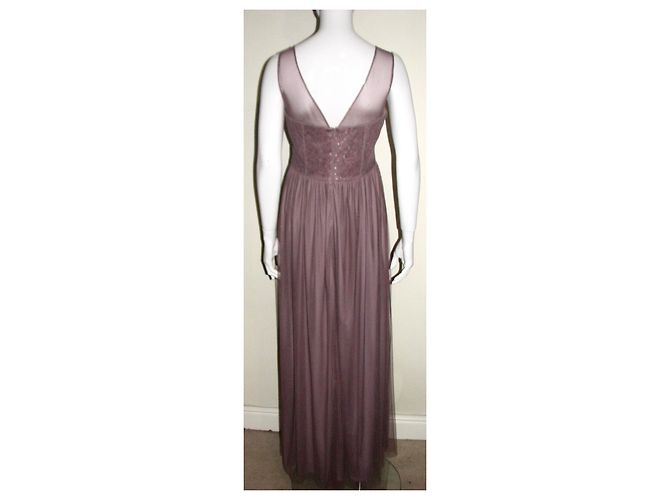 Vera Wang Abito da sera con tulle e paillettes Rosa Porpora - vista 3