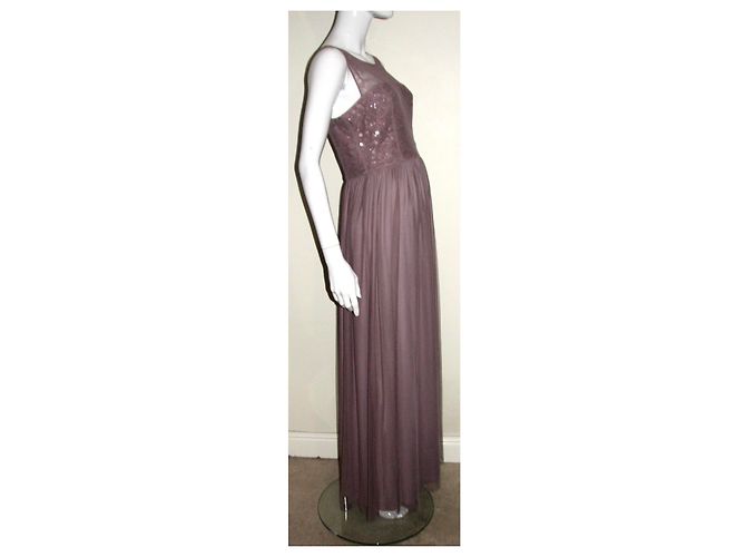 Vera Wang Abito da sera con tulle e paillettes Rosa Porpora - vista 4