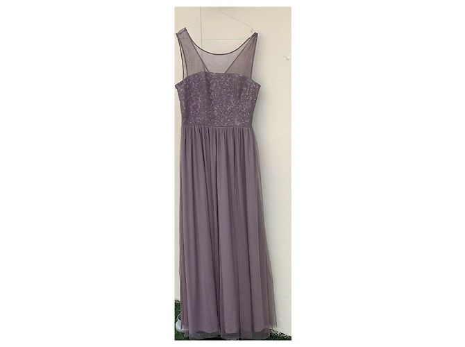 Vera Wang Abito da sera con tulle e paillettes Rosa Porpora - vista 6