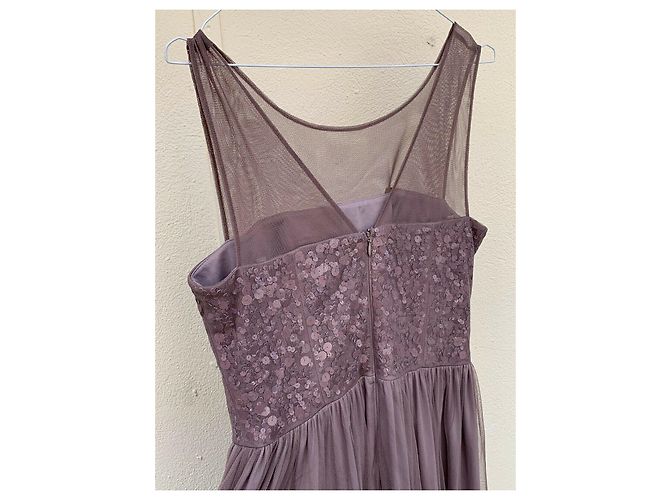 Vera Wang Abito da sera con tulle e paillettes Rosa Porpora - vista 8