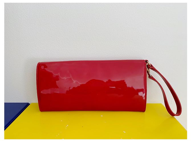 Clutch Christian Dior in vernice rossa Rosso - vista 4