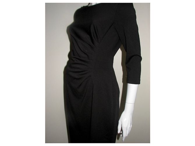 Vestido drapeado negro Dkny - vista 3