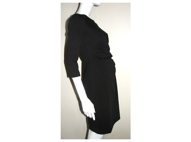 Vestido drapeado negro Dkny - vista 5