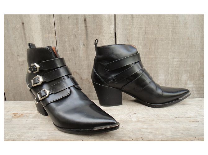 Botas Sartore de piel negras 37 IT Negro - vista 3