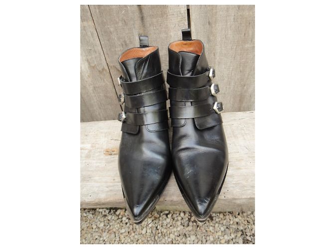 Botas Sartore de piel negras 37 IT Negro - vista 4