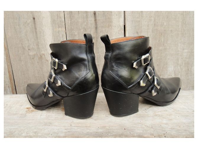 Botas Sartore de piel negras 37 IT Negro - vista 5