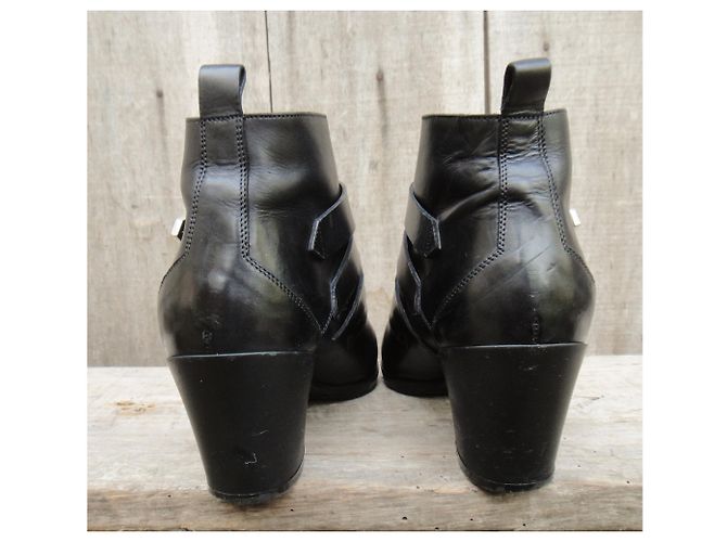 Botas Sartore de piel negras 37 IT Negro - vista 6