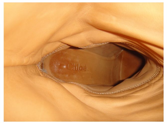 Botas Chloé em couro granulado preto 37,5 - vista 2