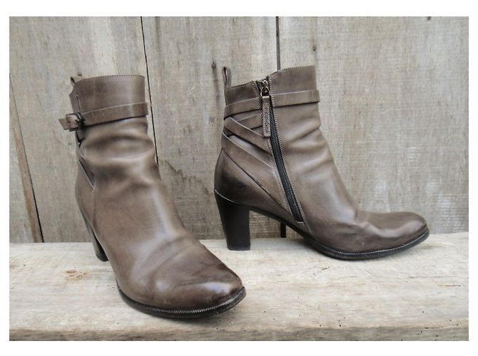 Botas Sartore de piel marrón 37.5 IT Castaño - vista 3