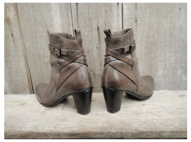 Botas Sartore de piel marrón 37.5 IT Castaño - vista 5
