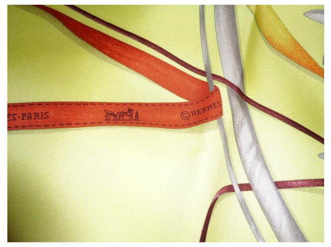 Hermès Bufandas de seda Amarillo - vista 2