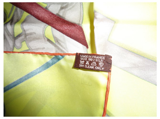 Hermès Bufandas de seda Amarillo - vista 4