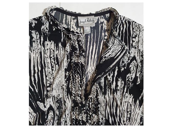 Joseph Ribkoff Blusenhemd Schwarz Weiß Polyester XL - Ansicht 2