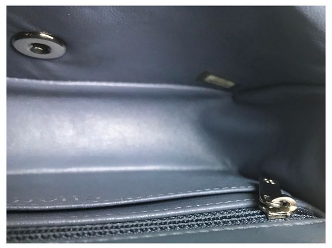 Timeless Chanel Mini bolso rectangular clásico con solapa y caja Azul Gris - vista 18
