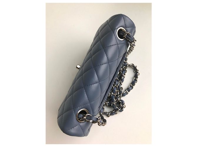 Timeless Chanel Mini bolso rectangular clásico con solapa y caja Azul Gris - vista 9