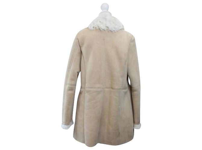 Comptoir Des Cotonniers Abrigo de piel de cordero Beige - vista 2