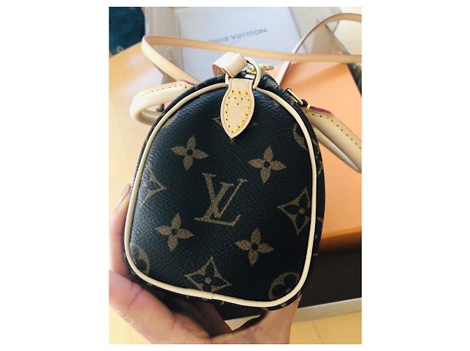 Borsa a mano Louis Vuitton Speedy Nano Marrone in Tela - vista 10