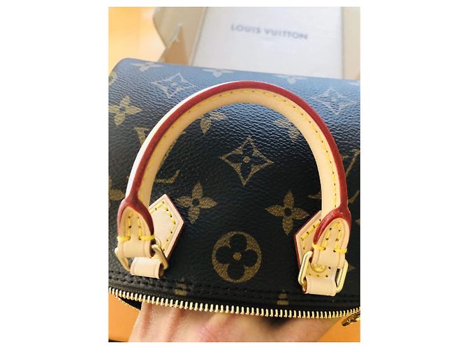 Borsa a mano Louis Vuitton Speedy Nano Marrone in Tela - vista 12