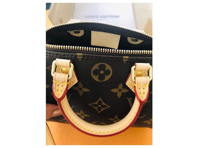 Borsa a mano Louis Vuitton Speedy Nano Marrone in Tela - vista 14