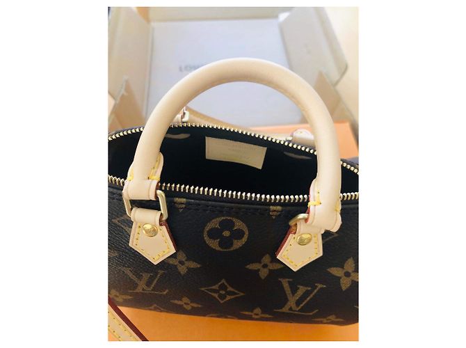 Borsa a mano Louis Vuitton Speedy Nano Marrone in Tela - vista 16