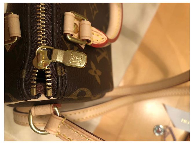 Borsa a mano Louis Vuitton Speedy Nano Marrone in Tela - vista 19