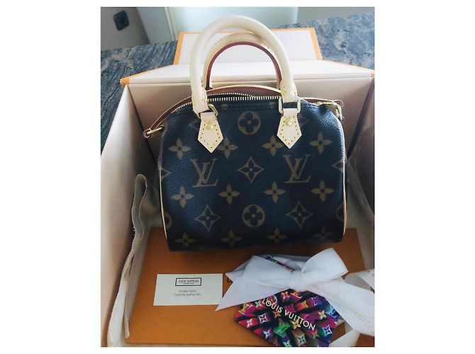 Borsa a mano Louis Vuitton Speedy Nano Marrone in Tela - vista 2