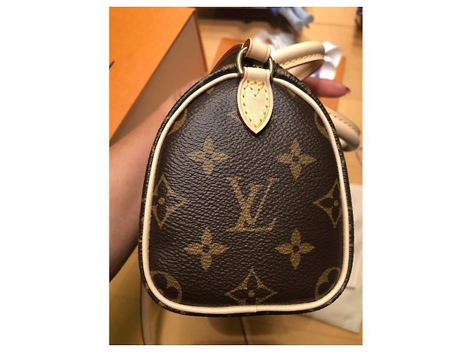 Borsa a mano Louis Vuitton Speedy Nano Marrone in Tela - vista 20