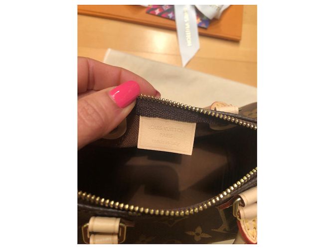 Borsa a mano Louis Vuitton Speedy Nano Marrone in Tela - vista 21