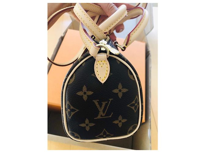 Borsa a mano Louis Vuitton Speedy Nano Marrone in Tela - vista 6
